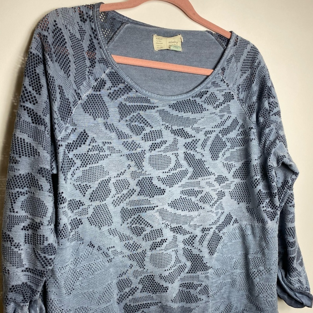 anthropologie saturday sunday Womens Top Sz M Blue - Picture 4 of 8